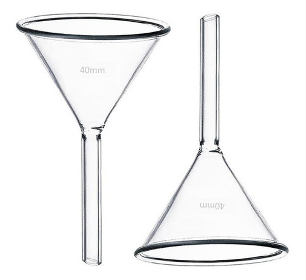 Embudo Diametro 40 Mm Vidrio Borosilicato 3.3 Laboratorio 0