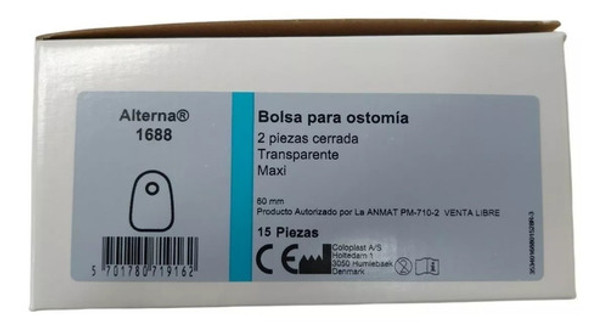 Bolsa Ostomía 1688 Coloplast 60mm Caja X15un Transparente 0