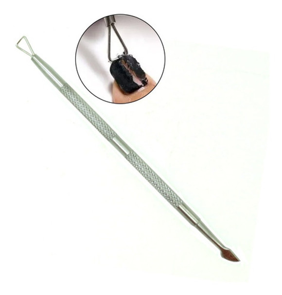 Repujador Retira Esmalte Semipermanente Doble Punta Acero 0 Repujador Retira Esmalte Semipermanente Doble Punta Acero 0