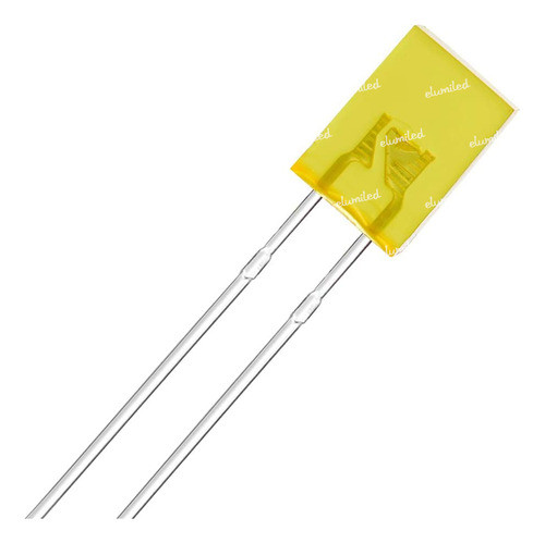 Led Rectangular 2x5mm Amarillo 5mcd 120º Difuso Pack X10 0