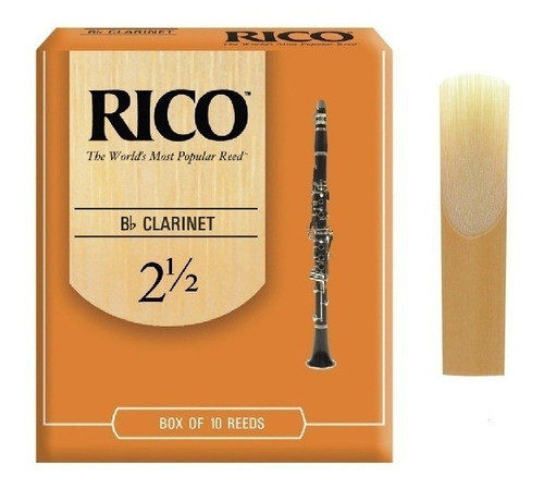 Caña Clarinete Rico Sib 2 1/2 X Unidad 0
