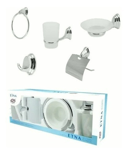 Set Accesorios Baño 5 Piezas Etna Daccord Esfumado Cromo 0