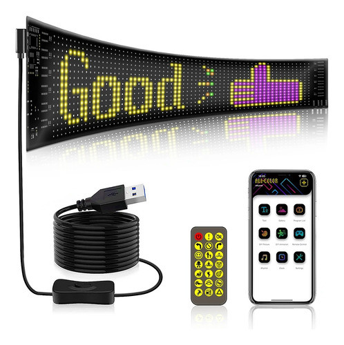 Letrero Led Auto Luminoso Colores Programable Control App 0