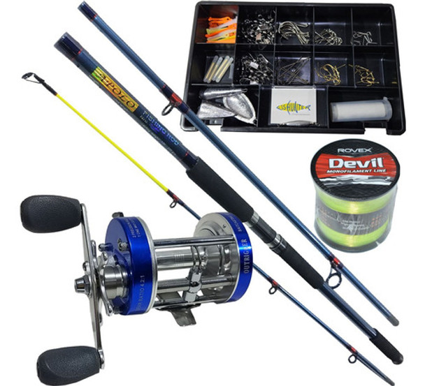 Equipo Pesca Caña Apolo 4,20m + Reel Rotativo Cl-60 + Kit 0 Equipo Pesca Caña Apolo 4,20m + Reel Rotativo Cl-60 + Kit 0