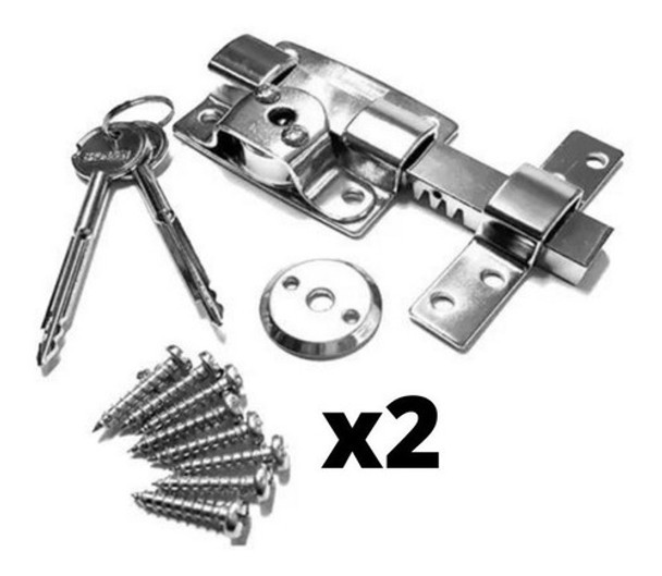 Cerrojo Pasador Bronzen Traba Puerta Misma Combinacion X2.!! 0