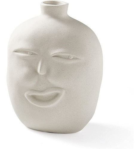Florero Ceramica Moderno Con Cara Inglenix Hecho A Mano Fv-b 0