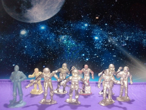 Astronautas Plastico 50mm. Ind Arg. Decada Del 70. Lote X 9 0