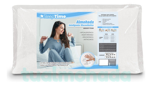 Almohada Inteligente Viscoelástica 58x37x10 Con Funda 0