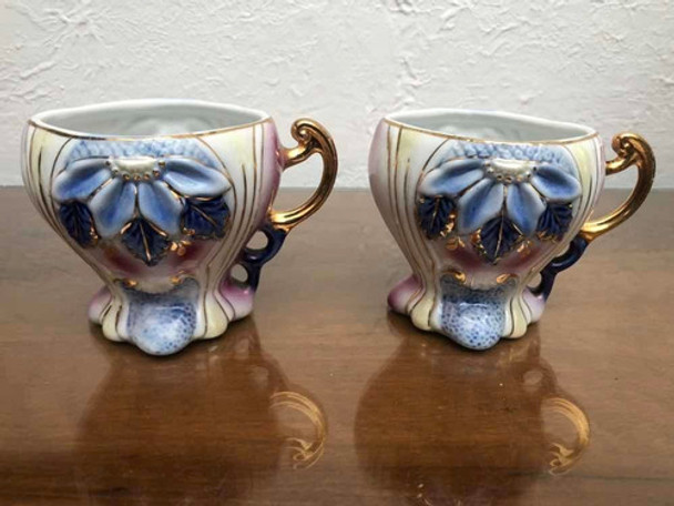 Taza Antigua De Porcelana Con Diseño Delicado! 0