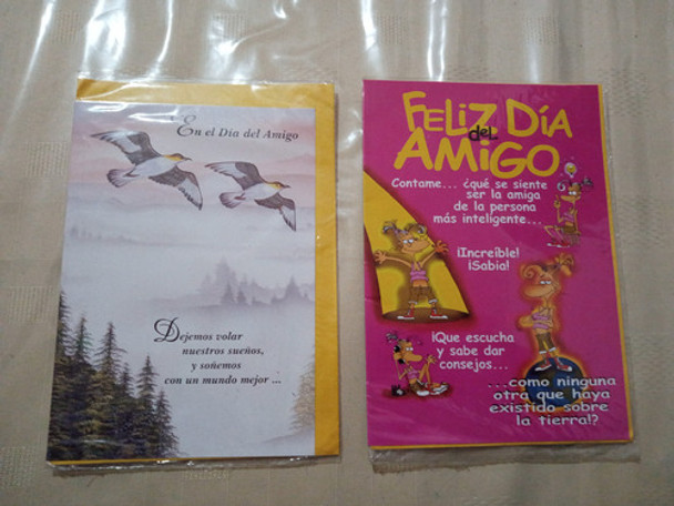 Lote 2 Hermosas Postales Con Sobre, Del Día Del Amigo 0 Lote 2 Hermosas Postales Con Sobre, Del Día Del Amigo 0