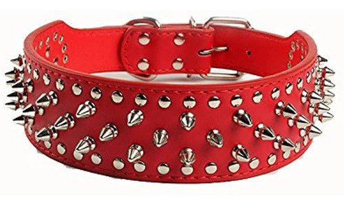 Collar De Piel Autentica Para Perro, Remaches, Pitbull, Lab 0