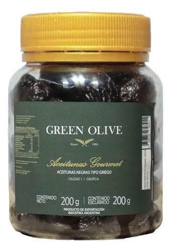 Aceitunas Negras Griegas Naturales X250gr X6un 0