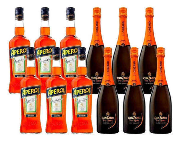 Aperol 750ml X6 + Cinzano Pro Spritz 750ml X6 0 Aperol 750ml X6 + Cinzano Pro Spritz 750ml X6 0