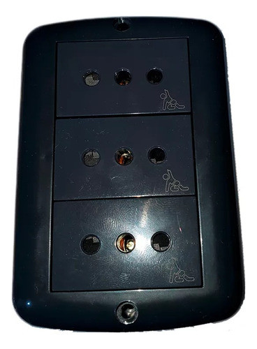 Caja Exterior 3 Modulos Toma 3 En Linea Atenea Negro 0