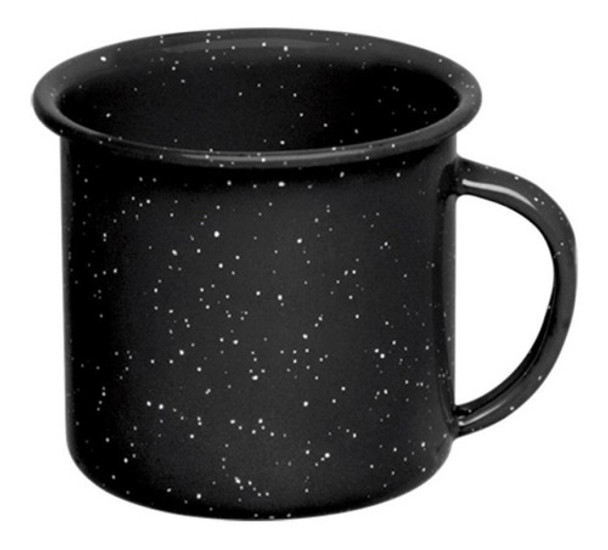 Taza Jarro 85ml De Acero Vitrificado Negro Cinsa 0