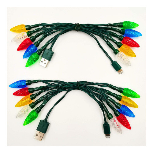 Paquete De 2 Cables De Carga De Luces Led De Navidad Kbg, Ca 0