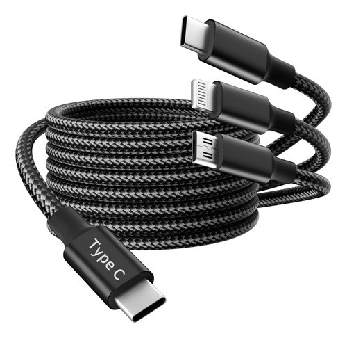 Cable De Carga Rápida 3 En 1 Mallado Super Resistente 0