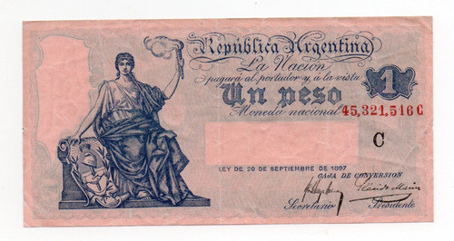 Billete 1 Peso M$n Caja De Conversion Progreso Bottero 1552 0