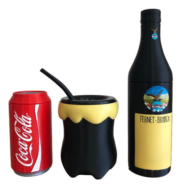 Set Mate Fernet Branca Yerbera, Azucarera Y Mate C/ Bombilla 0