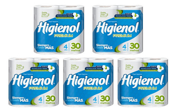 Papel Higiénico Higienol Premium Doble X4 30mts (bultox5) 0