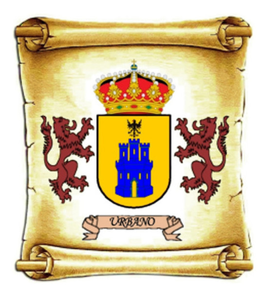 Urbano - Escudo Del Apellido - Heráldica - Lámina 45x30 Cm. 0