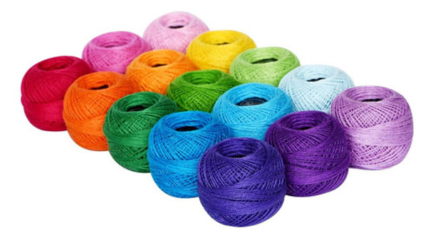 Bolas De Perlé 15 Colores Tamanho 8 Crochet Y Bordado 0