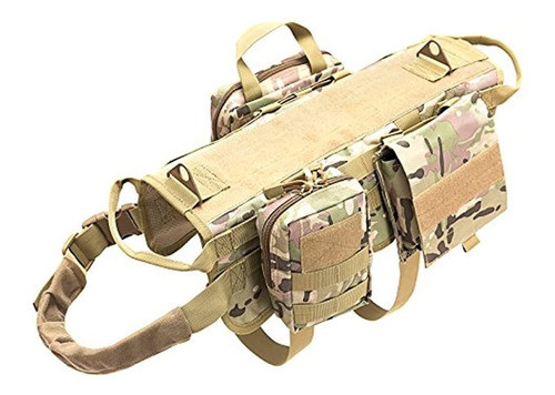 Petvins Tactical Dog Molle Chaleco Arnes Ajustable Servicio 0