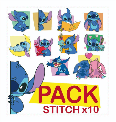 Pack 10 Vectores De Stitch . 0