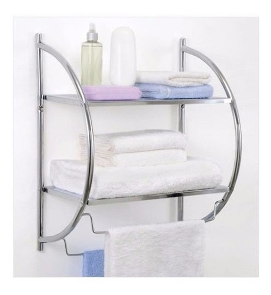 Estantes Repisa P/ Baño  Alacena Cromada Barral Toallero 0