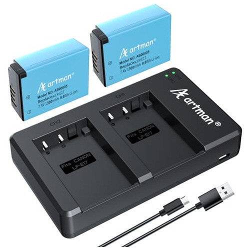 Batería Artman Lp-e17 Cargador Usb Dual Carga Rapida 0