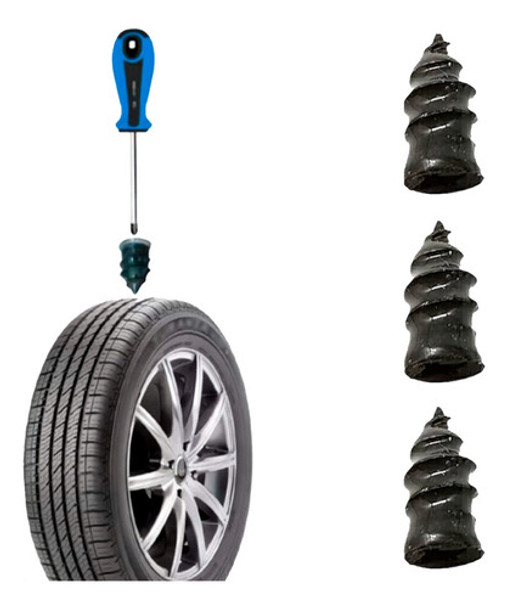 Pack X3 Repara Cubierta Parche Auto Moto Bici Reutilizable 0