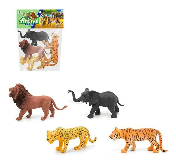 Set Animales Surtido X4 Plástico Juego Didactico Imp 0