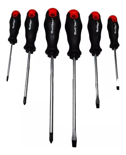 Juego Set Destornilladores Ph. Plano 6pz.  Guiller Sd-06 Mkb 0