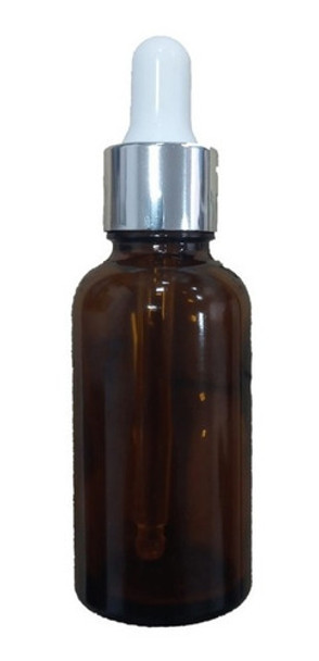Frasco De Vidrio Ambar De 30ml Con Cuenta Gota Plata (x 20) 0