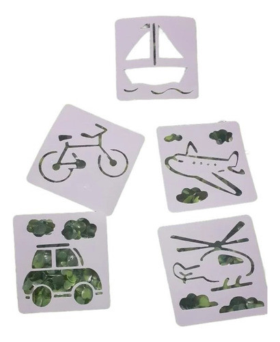Stencil Set  Infantil Vehiculos X 5u 0