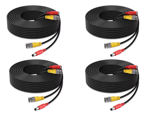 Cctv Cable Bnc Kit 4 Camara Seguridad Alimentacion 20 Metros 0