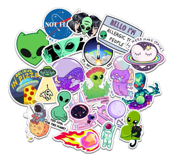 Stickers Espacio Astronauta Pack X20 Souvenirs Regalos 0