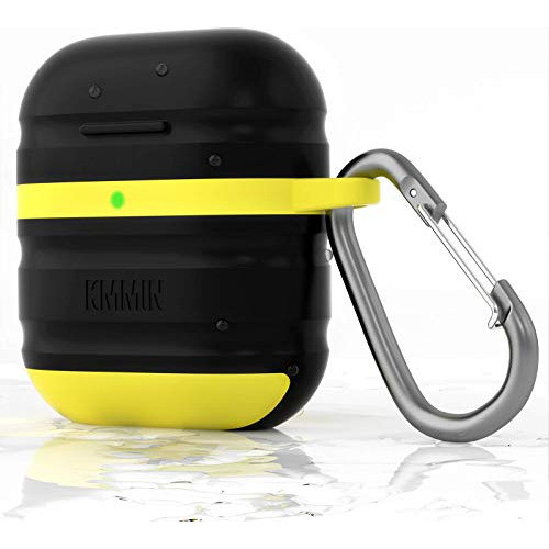 Funda Estuche Kmmin Para AirPods 1 Y 2 - Negro Y Amarillo 0