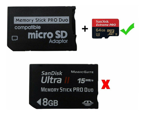 Adaptador Micro Sd A Pro Duo - Psp - Cámaras Sony 0