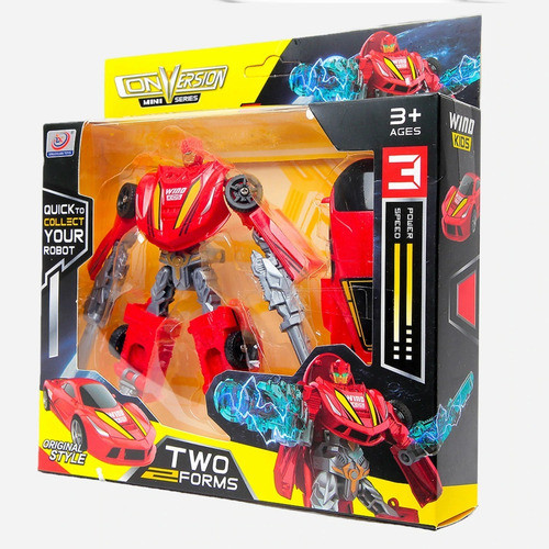 Muñeco Robot 13cm Transformable Conversion Auto 0