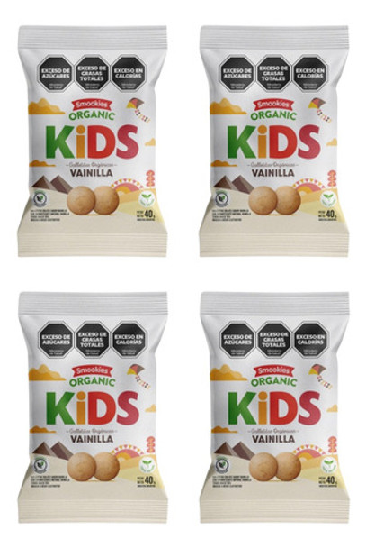 Pack X 4 Unid Galletitas Smookies Kids Vainilla Y Trigo 40gr 0