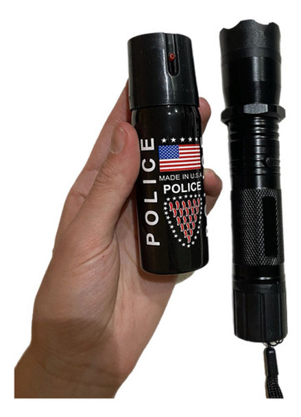 Kit De Defensa Seguridad Gas + Linterna Protección Antirrobo 0