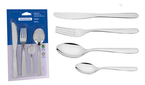 Juego Cubiertos Tramontina Havai 24 Piezas Acero Inoxidable 0