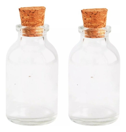 20 Frascos Vidrio 20 Ml  Tapa Corcho  P/ Personalizar 0