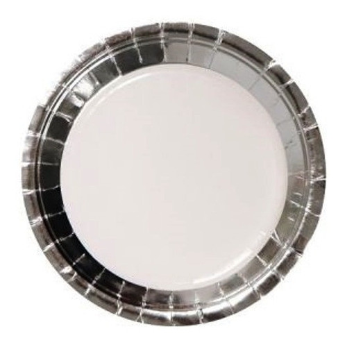 Combo Plato + Servilleta Borde Plateado X100 Unidades 0