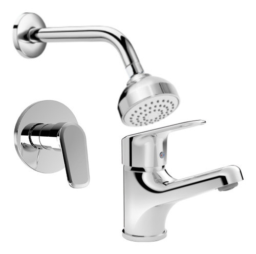 Set Griferia Roca Coral Lavatorio + Ducha Emb S/t P 0