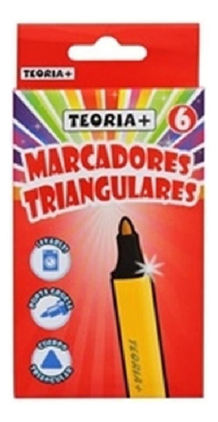 Set X6 Marcadores Rotulador Triangulares Punta Gruesa Teoria 0