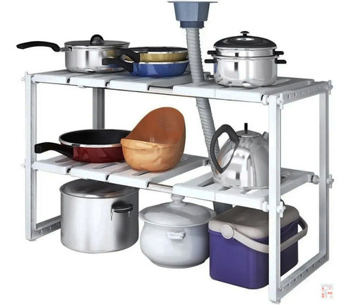 Estante Organizador Bajo Fregadero Sobre Mesada 2 Niveles 0