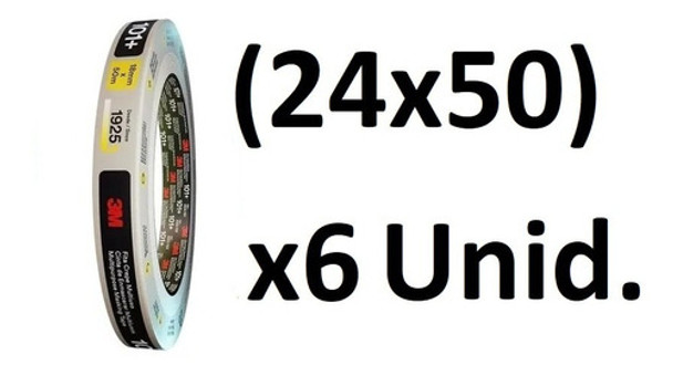 X6 Cintas De Papel Enmascarar 3m 24mm X  50 Mts 0