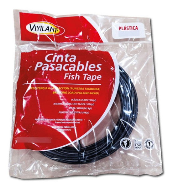 Cinta Pasacables Plástica Viyilant Negro 3,8 Mm X 7 Mts 0